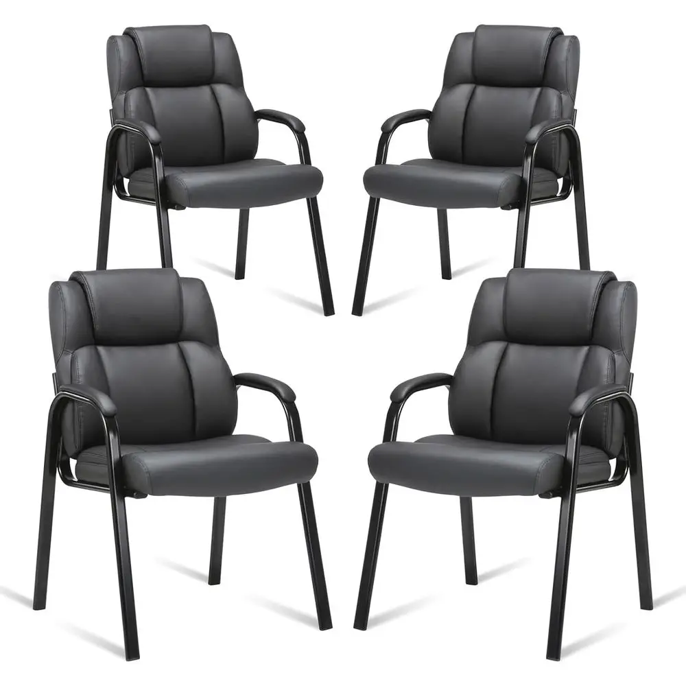 Черные офисные кресла (4 шт.) с мягкими подлокотниками для конференц-залов, зон ожидания и школ
Черные офисные кресла (4 шт.) с мягкими подлокотниками для конференц-залов, зон ожидания и школ