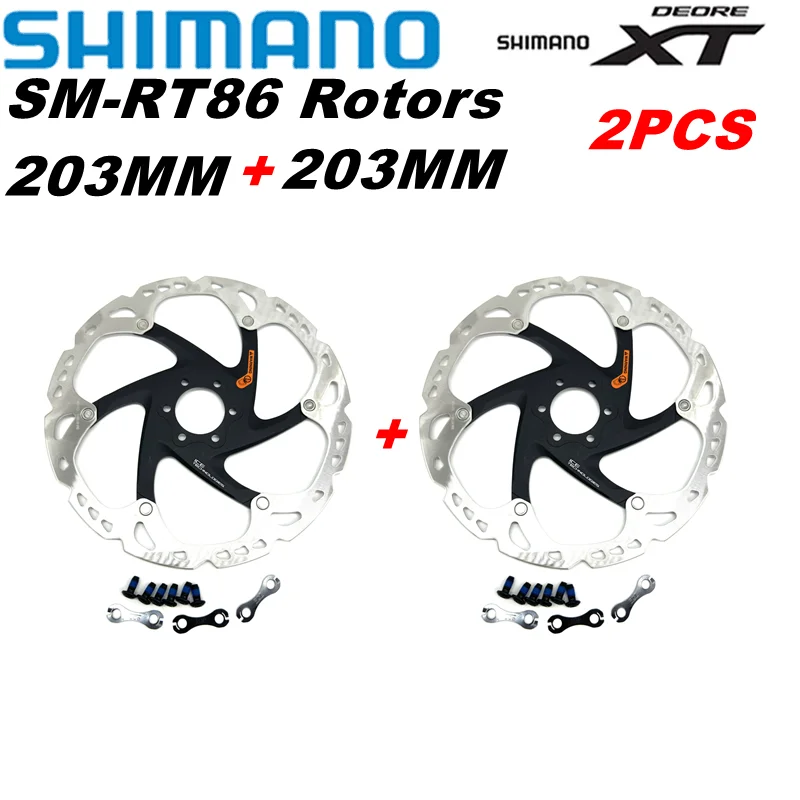 Shimano Deore XT RT86 Brake Disc 6 Bolt Ice Point Technology MTB Mountain Bicycle Disc 203MM 2PCS
Shimano Deore XT RT86 Brake Disc 6 Bolt Ice Point Technology MTB Mountain Bicycle Disc 203MM 2PCS