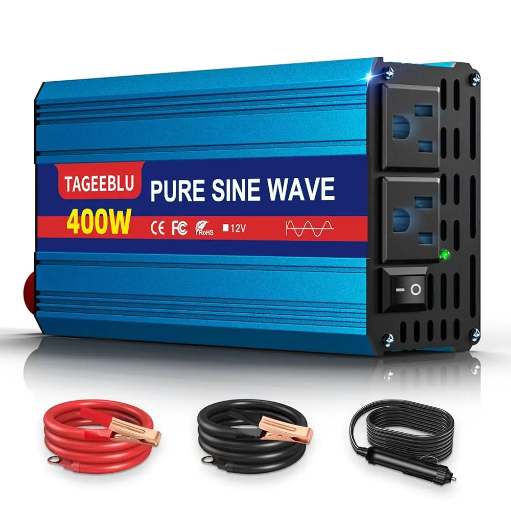 Free Shipping400W Pure Sine Wave Power Inverter DC 12V to 110V AC Converter with LCD Display, Battery Clamps & Cigarette Lighter
Free Shipping400W Pure Sine Wave Power Inverter DC 12V to 110V AC Converter with LCD Display, Battery Clamps & Cigarette Lighter