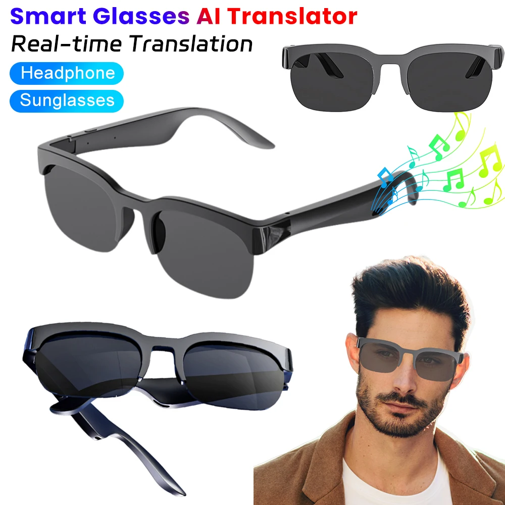 AI Translator Glasses Men Women Smart Translation Glasses 3 In 1 Smart Sunglasses Music WiFi Bluetooth Sports Headphones Glasses
AI Translator Glasses Men Women Smart Translation Glasses 3 In 1 Smart Sunglasses Music WiFi Bluetooth Sports Headphones Glasses
