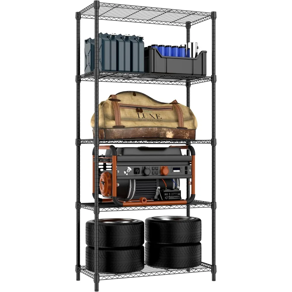 1250 lbs 5 Tier Shelf Metal Storage Shelves Shelving Wire Rack Heavy Duty Closet Organizers for Garage Kitchen Bathroom Laundry
1250 lbs 5 Tier Shelf Metal Storage Shelves Shelving Wire Rack Heavy Duty Closet Organizers for Garage Kitchen Bathroom Laundry