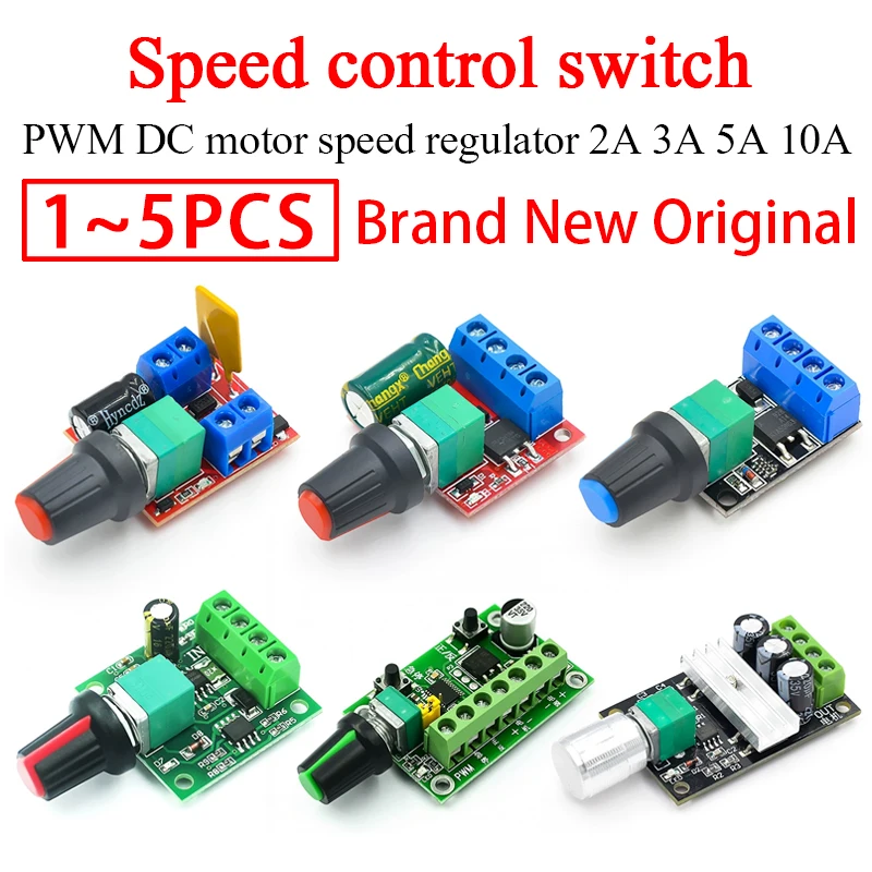 1/5PCS PWM DC Motor Governor 2A 3A 5A 10A Speed Control Switch Function 1803BK 1203BK
1/5PCS PWM DC Motor Governor 2A 3A 5A 10A Speed Control Switch Function 1803BK 1203BK