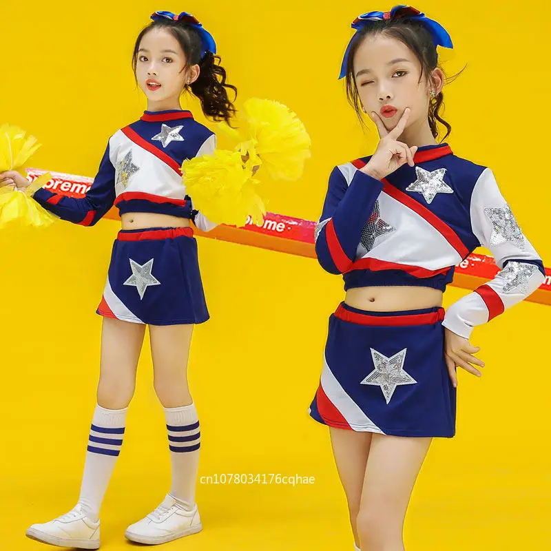 Children's school sports uniforms Boys and girls football baby cheerleaders performance uniforms
Children's school sports uniforms Boys and girls football baby cheerleaders performance uniforms