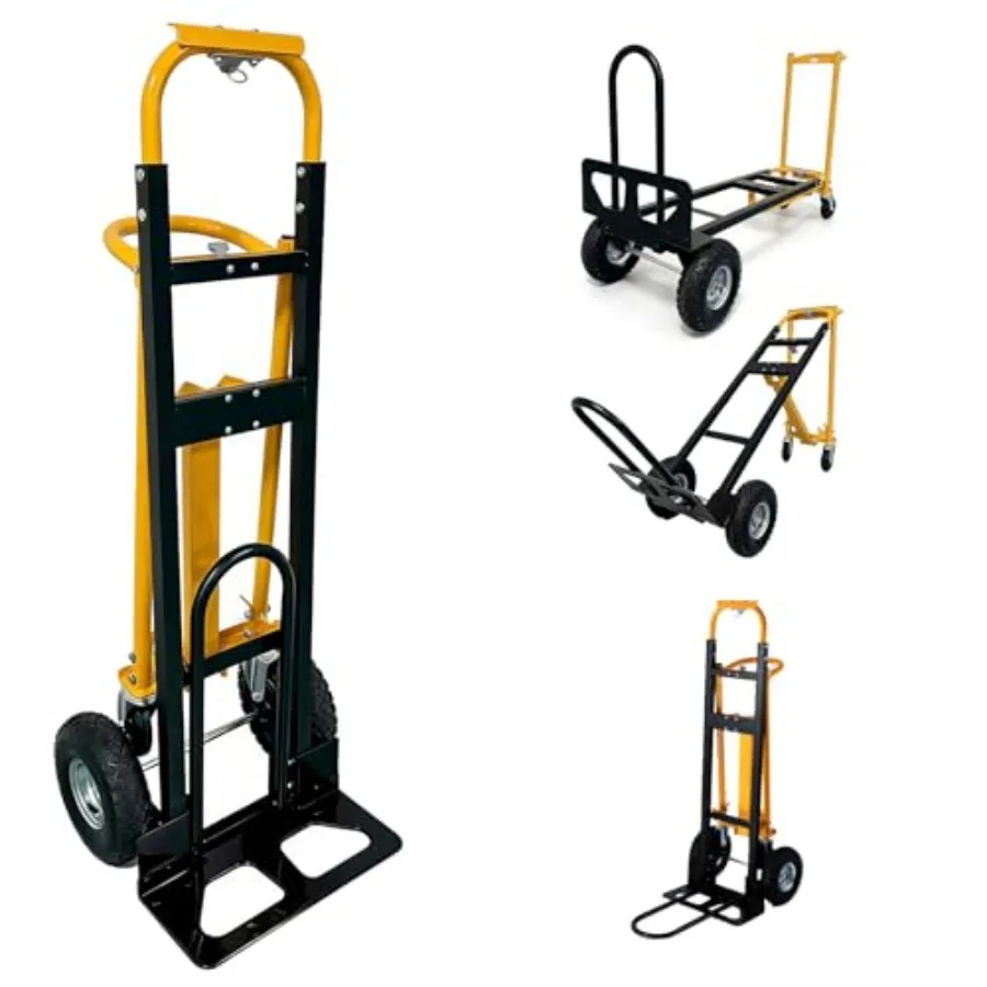 3 in 1 Heavy Duty Folding Hand Truck for Warehouse, Logistics, Outdoor, Home Aluminum with Telescoping Flatbed, 4 Pneumatic Whe
3 in 1 Heavy Duty Folding Hand Truck for Warehouse, Logistics, Outdoor, Home Aluminum with Telescoping Flatbed, 4 Pneumatic Whe