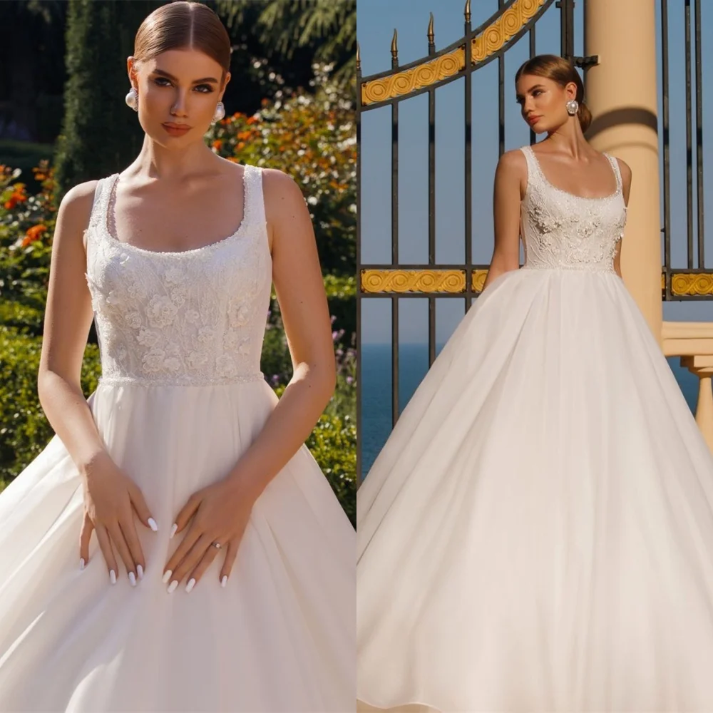 Customized pure white Organza Wedding Dress Temperament Square Collar Spaghetti Straps Bridal Gowns Dreamy Vestido De Novia
Customized pure white Organza Wedding Dress Temperament Square Collar Spaghetti Straps Bridal Gowns Dreamy Vestido De Novia