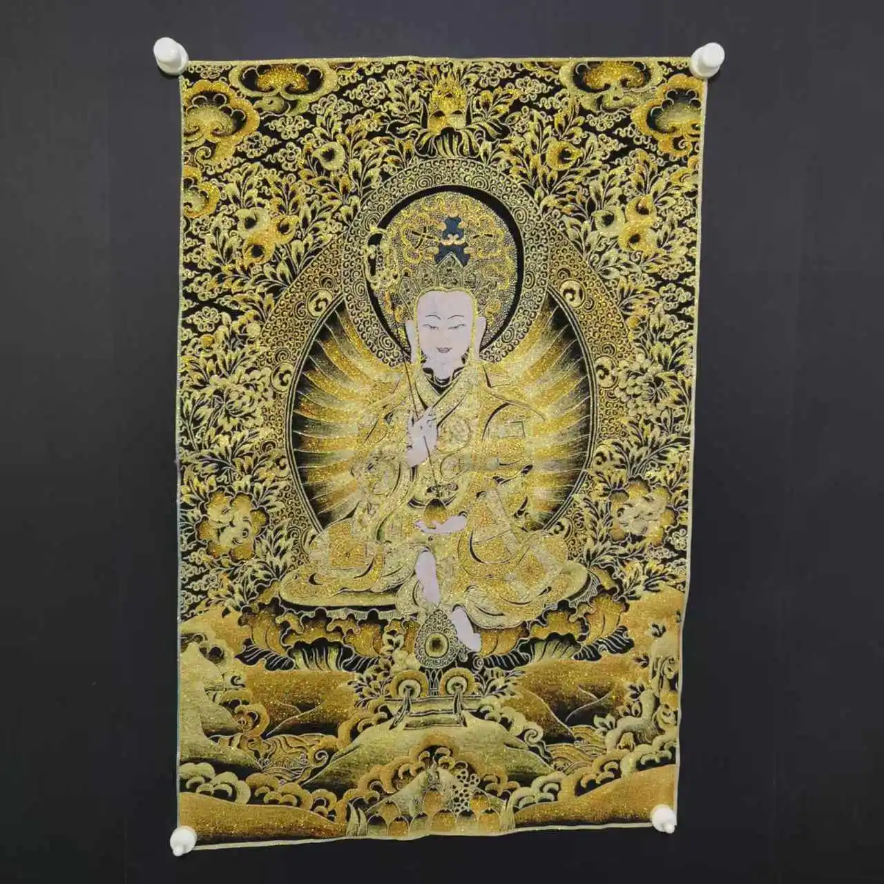 35"Thangka Embroidery Tibetan Buddhism Silk Embroidery brocade Nepal Ksitigarbha Sitting Buddha Thangka hanging panel
35"Thangka Embroidery Tibetan Buddhism Silk Embroidery brocade Nepal Ksitigarbha Sitting Buddha Thangka hanging panel
