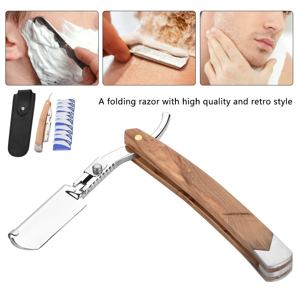 Men Razor Shaving Safety Razor Retro Wood Handle 10pcs Blade Head Shaving Razor Folding Shaver Male Face Cleansing Care Tools
Men Razor Shaving Safety Razor Retro Wood Handle 10pcs Blade Head Shaving Razor Folding Shaver Male Face Cleansing Care Tools