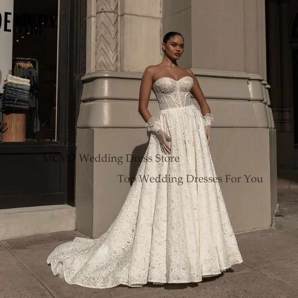 MCDV Lace A-Line Plus Size Wedding Dresses Bridal Sweetheart Lace Up Backless Oversize Bride Gowns Customized vestido de noiva
MCDV Lace A-Line Plus Size Wedding Dresses Bridal Sweetheart Lace Up Backless Oversize Bride Gowns Customized vestido de noiva
