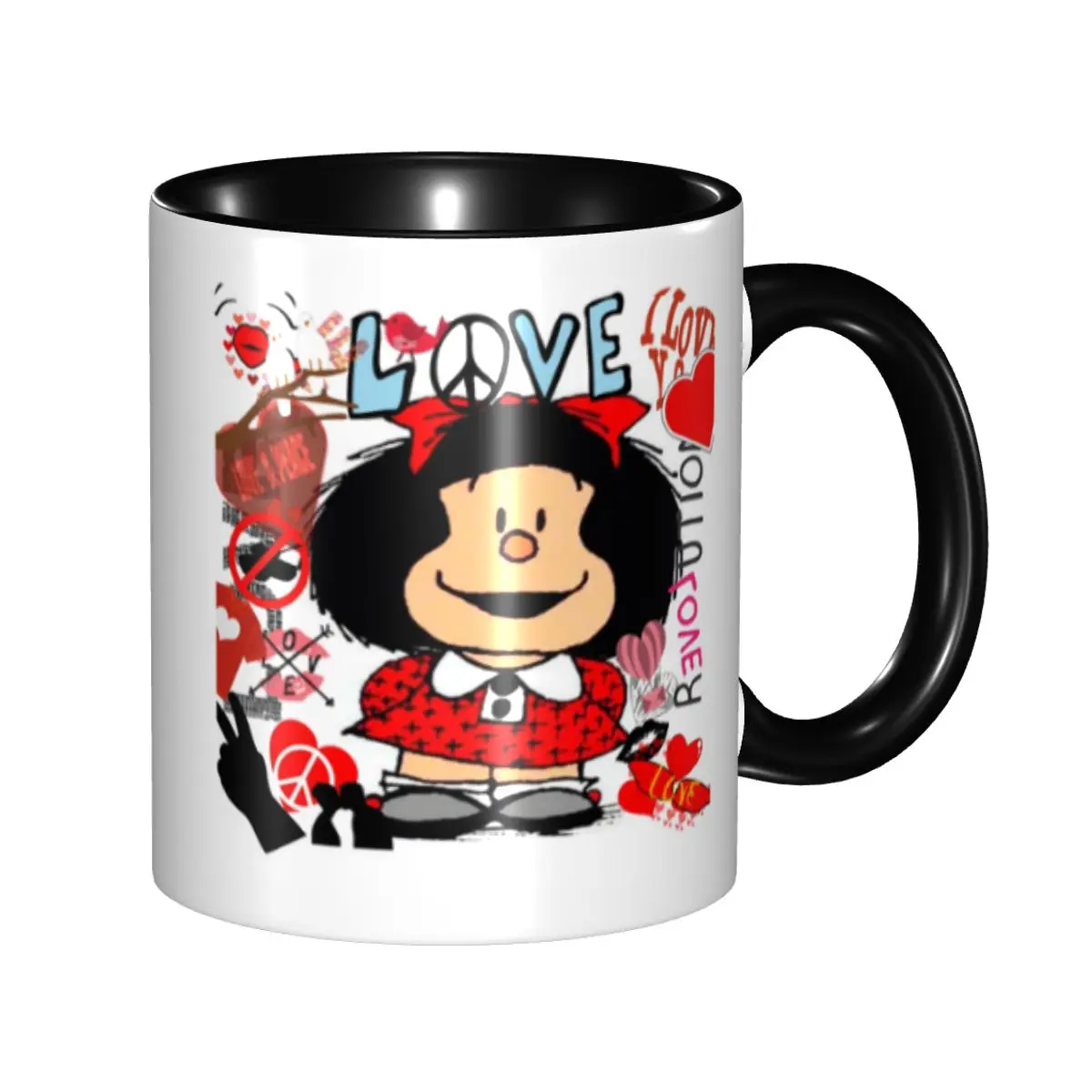 Love And Mafalda Surrounded By Hearts Coffee Mugs DIY Custom Quino Manga Cartoon Ceramic Mug Cup Creative Gift
Love And Mafalda Surrounded By Hearts Coffee Mugs DIY Custom Quino Manga Cartoon Ceramic Mug Cup Creative Gift
