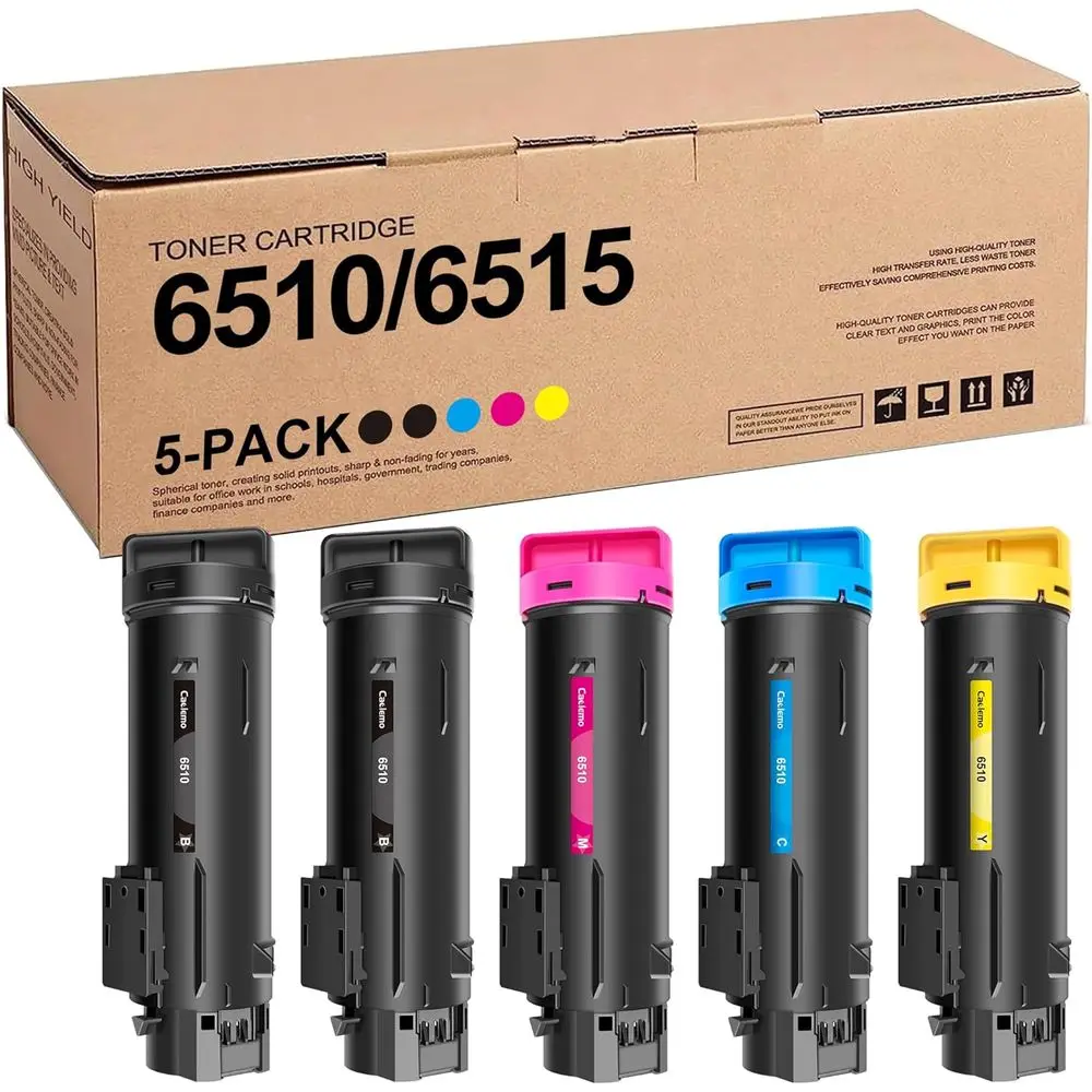 5-Pack Compatible Toner Cartridges for Phaser 6510/6515, Workcentre 6515dn/6515n, 6510n/6510dni
5-Pack Compatible Toner Cartridges for Phaser 6510/6515, Workcentre 6515dn/6515n, 6510n/6510dni