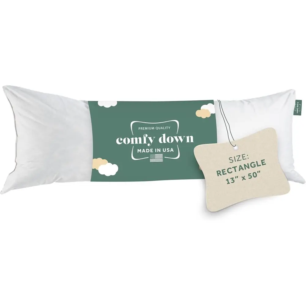 Luxury 13x50 Lumbar Pillow Insert, Hypoallergenic Down & Feather Blend, 100% Cotton Cover, USA-Made
Luxury 13x50 Lumbar Pillow Insert, Hypoallergenic Down & Feather Blend, 100% Cotton Cover, USA-Made