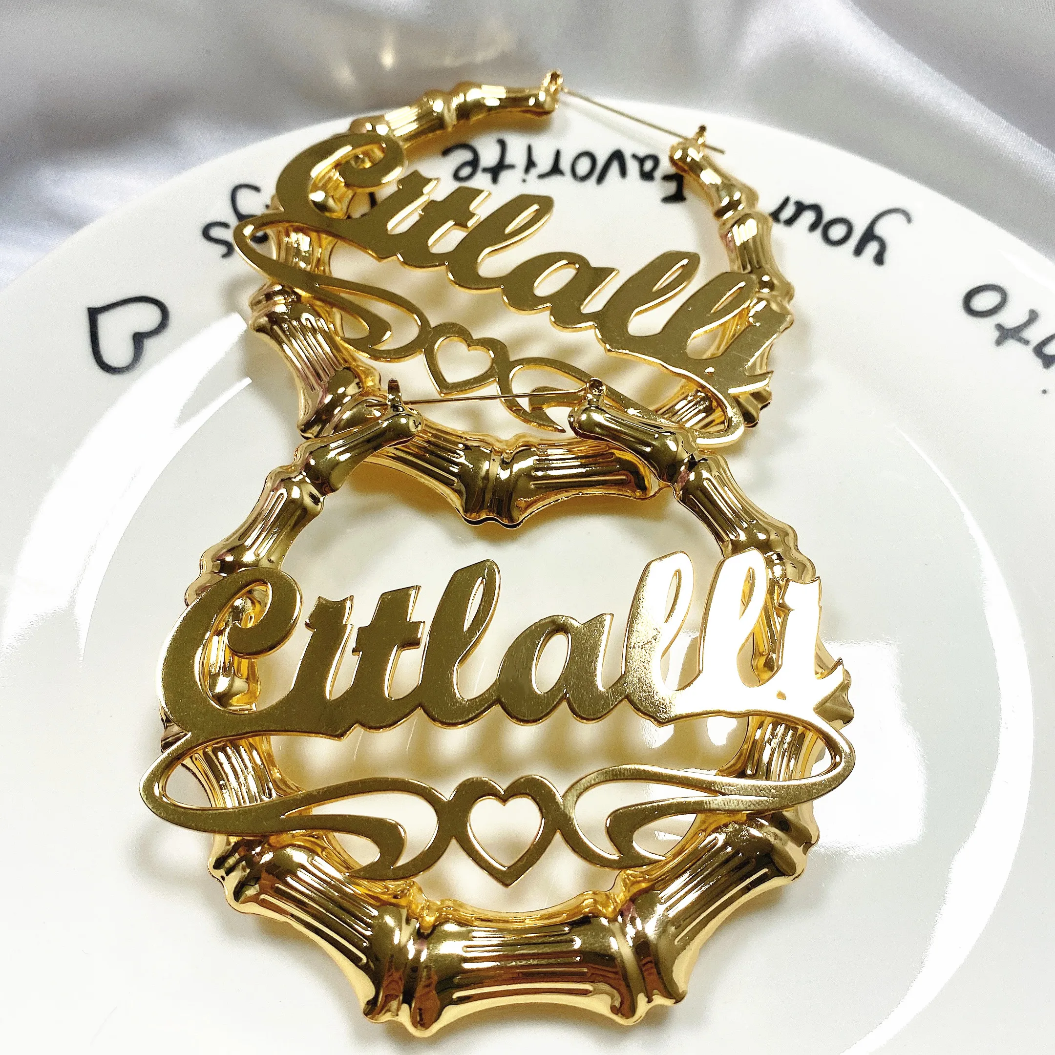 Custom Bamboo Earrings Hoop Personalize Name Earrings Personalized Jewelry Fashion Show Charming Earrings Gold Color color Gift
Custom Bamboo Earrings Hoop Personalize Name Earrings Personalized Jewelry Fashion Show Charming Earrings Gold Color color Gift