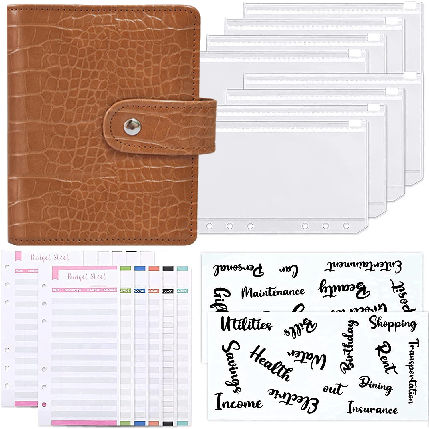 A7 PU Leather Notebook Budget Binder Buckle Loose-leaf Small Portable 6 Pocket Diary Planner Notepad
A7 PU Leather Notebook Budget Binder Buckle Loose-leaf Small Portable 6 Pocket Diary Planner Notepad