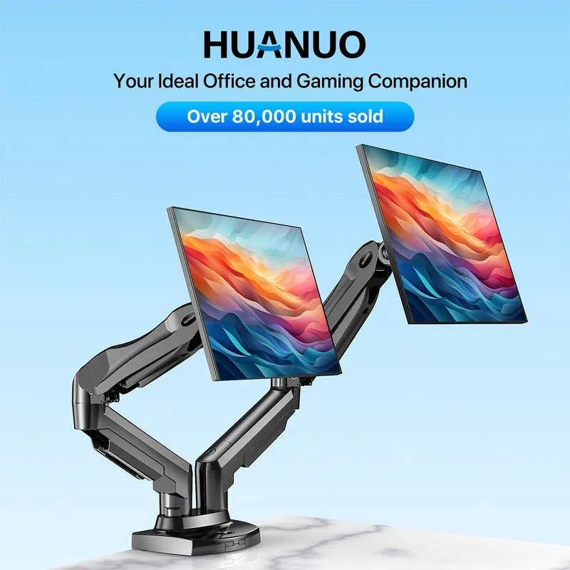 HUANUO Dual Monitor/Single Monitor/Adjustable Monitor mount, for 13'' to 57'' Computer Screens - Each Arm Holds 4.4 to 44lbs,
HUANUO Dual Monitor/Single Monitor/Adjustable Monitor mount, for 13'' to 57'' Computer Screens - Each Arm Holds 4.4 to 44lbs,
