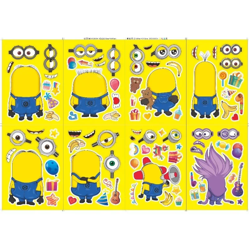 Minionsed Stickers Make A Face Puzzle Sticker DIY Game Children Educational Toys Cartoon Assemble Decals Gift
Minionsed Stickers Make A Face Puzzle Sticker DIY Game Children Educational Toys Cartoon Assemble Decals Gift