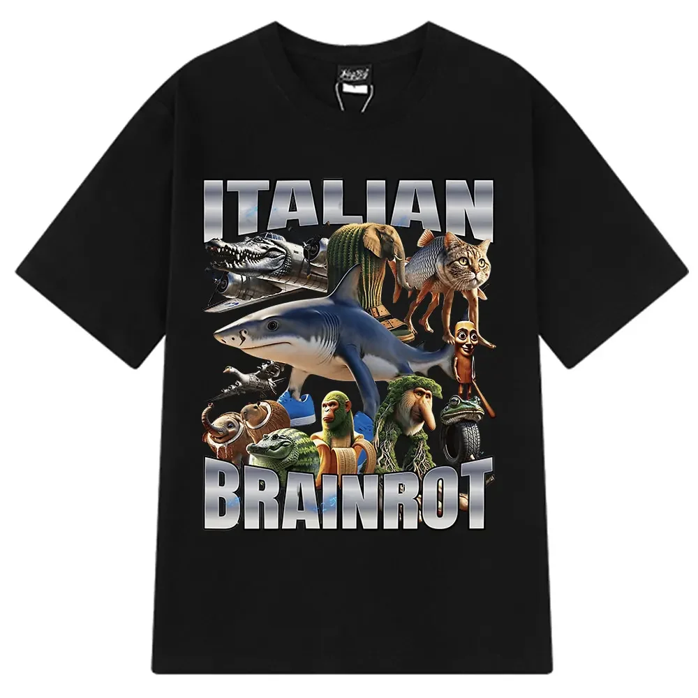 Итальянский Brainrot Tralalero Tralala Tung Tung Tung Sahur Bombardiro Crocodilo Забавная футболка с мемом для мужчин и женщин Модные свободные футболки
Итальянский Brainrot Tralalero Tralala Tung Tung Tung Sahur Bombardiro Crocodilo Забавная футболка с мемом для мужчин и женщин Модные свободные футболки