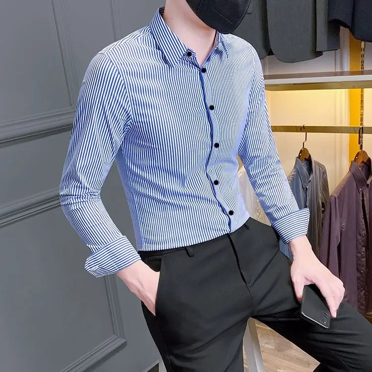 2023 Men's Spring Autumn New Long Sleeve Business Casual Shirts Man Button Up Shirts Men Leisure Striped Dress Shirts I133
2023 Men's Spring Autumn New Long Sleeve Business Casual Shirts Man Button Up Shirts Men Leisure Striped Dress Shirts I133