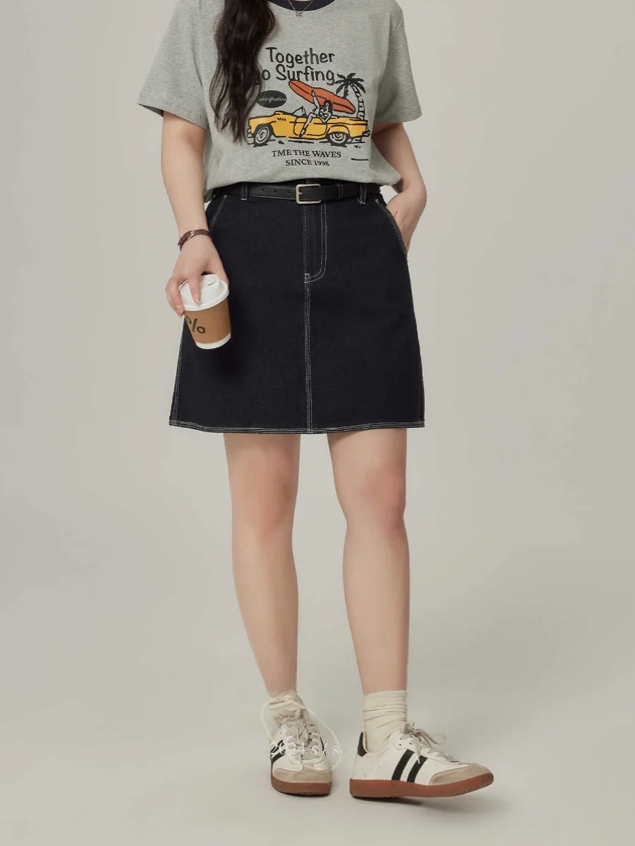 High Waist A-Line Denim Skirt Big Size Women's Retro Stitching Summer Short Skirts Casual Korean Style Cotton Pocket Skirt
High Waist A-Line Denim Skirt Big Size Women's Retro Stitching Summer Short Skirts Casual Korean Style Cotton Pocket Skirt