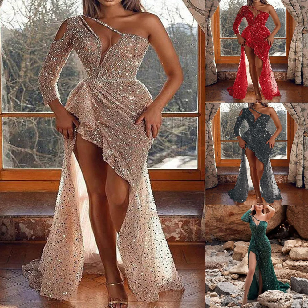 Women Sexy One Shoulder Backless Evening Dresses Elegant Hollow-out Slim Long Sleeve Party Ball Prom Gown Vestidos
Women Sexy One Shoulder Backless Evening Dresses Elegant Hollow-out Slim Long Sleeve Party Ball Prom Gown Vestidos