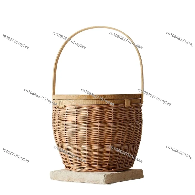 Wicker Insulated Picnic Basket Cooler with Handle Round Wooden Lid for Outdoor
Wicker Insulated Picnic Basket Cooler with Handle Round Wooden Lid for Outdoor