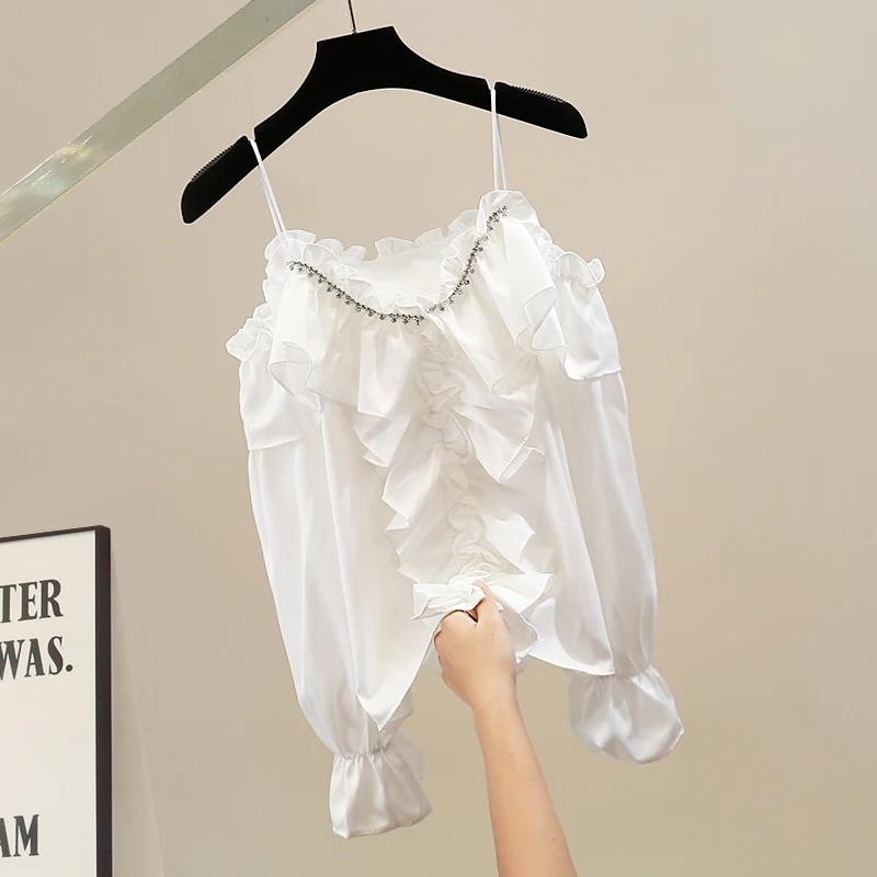 Faionable Heavy Embellied Long Sve One oulder irt Loose Casual Sle Pure Color Commute Sle Women's Top
Faionable Heavy Embellied Long Sve One oulder irt Loose Casual Sle Pure Color Commute Sle Women's Top