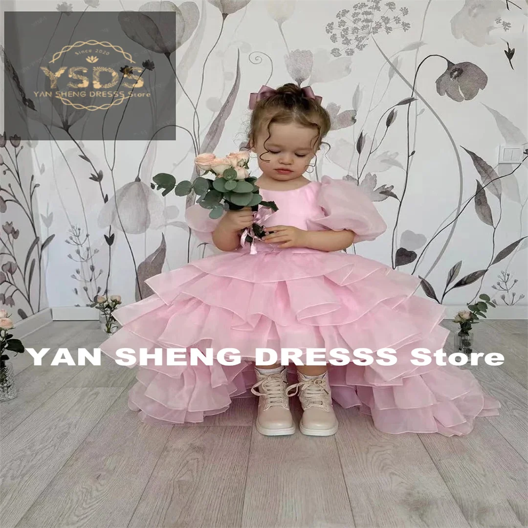 Customized Flower Girl Dress For Wedding Pink Short Sleeve Layerted Ruffles With Bow Bridesmaid Birthday Celebration Eucharist D
Customized Flower Girl Dress For Wedding Pink Short Sleeve Layerted Ruffles With Bow Bridesmaid Birthday Celebration Eucharist D