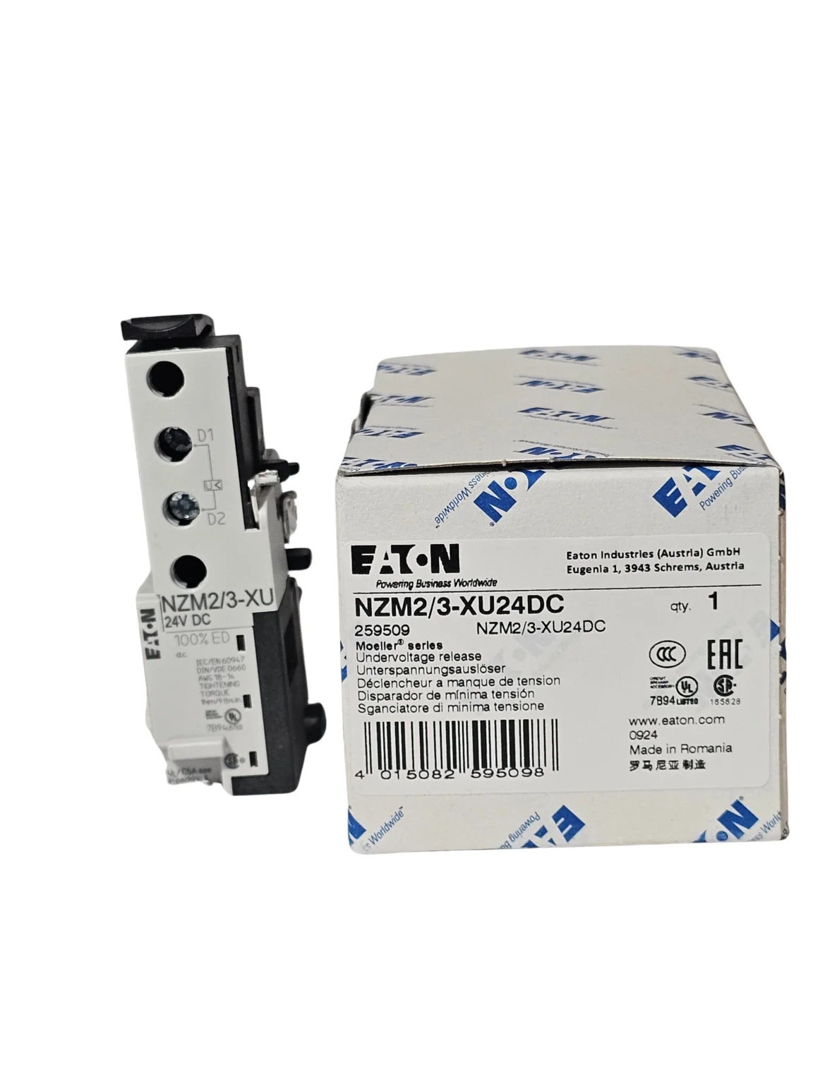 NZM2/3-XU24DC 259509 Undervoltage release, 24 V DC
NZM2/3-XU24DC 259509 Undervoltage release, 24 V DC