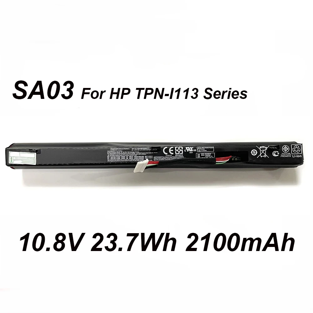 SA03 SAO3 10,8 В 23,7 Втч 2100 мАч Аккумулятор для ноутбука HP TPN-I113 Совместимый с ноутбуком SA03023
SA03 SAO3 10,8 В 23,7 Втч 2100 мАч Аккумулятор для ноутбука HP TPN-I113 Совместимый с ноутбуком SA03023