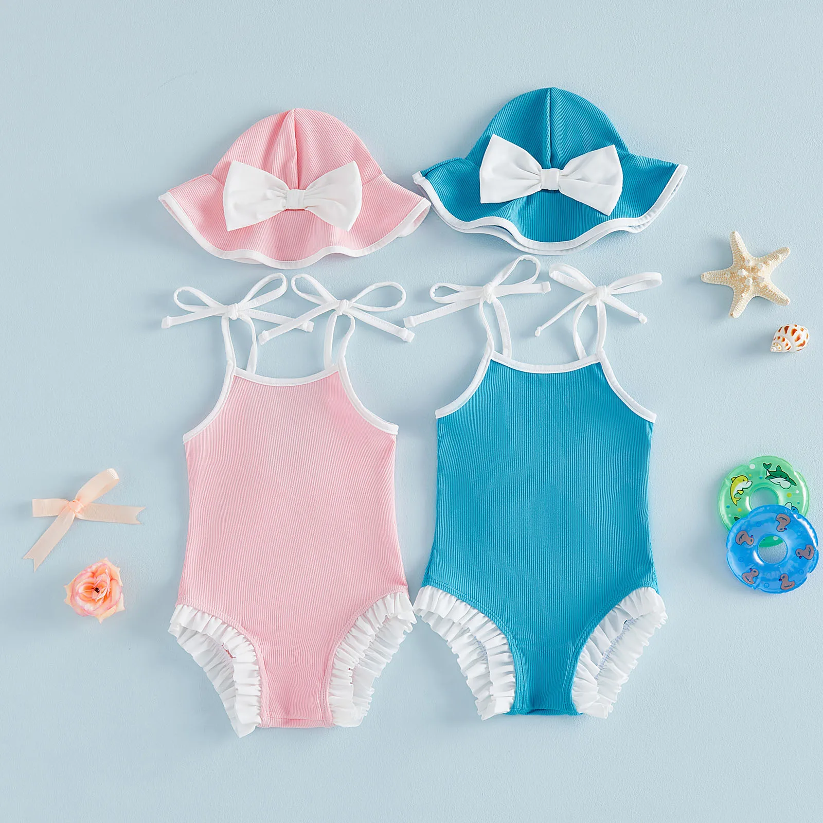 Toddler Baby Girl Swimwear With Hat 2Pcs Bathing Suit Kids Holiday Casual Cami Romper Swimsuit Sleeveless Ruffle Trim Beachwear
Toddler Baby Girl Swimwear With Hat 2Pcs Bathing Suit Kids Holiday Casual Cami Romper Swimsuit Sleeveless Ruffle Trim Beachwear
