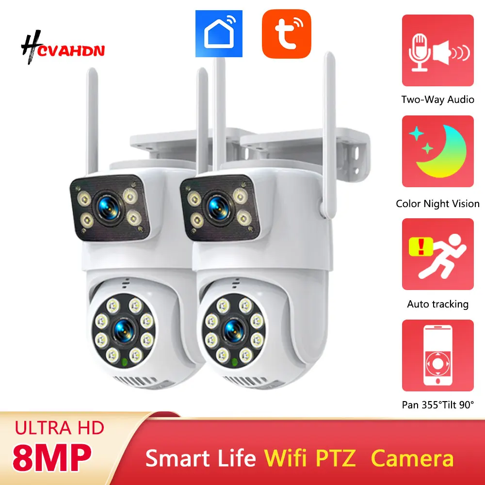 4K 8MP IP-камера с двумя объективами Tuya Smart Outdoor Home Security Автоматическое отслеживание Обнаружение человека WIFI CCTV Камера видеонаблюдения
4K 8MP IP-камера с двумя объективами Tuya Smart Outdoor Home Security Автоматическое отслеживание Обнаружение человека WIFI CCTV Камера видеонаблюдения