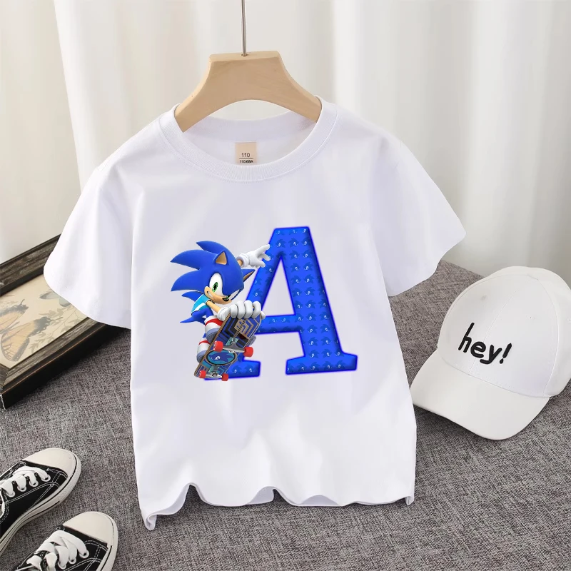Soniced Children's T-shirt Cotton Cute Letters A-Z Anime Tee Shirt Kawaii Cartoon Kids Boys Casual Clothes Party Birthday Gifts
Soniced Children's T-shirt Cotton Cute Letters A-Z Anime Tee Shirt Kawaii Cartoon Kids Boys Casual Clothes Party Birthday Gifts