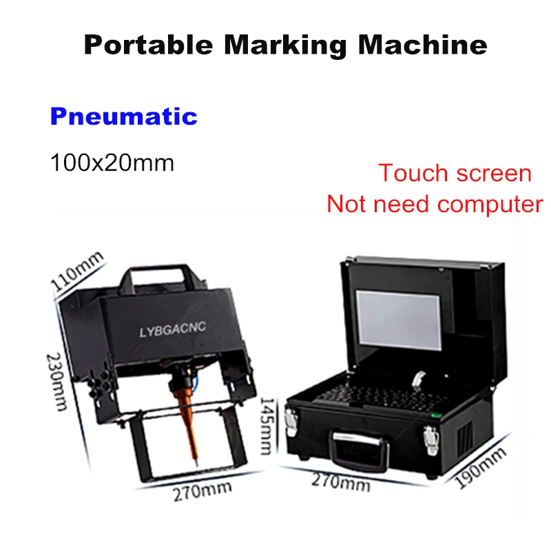 Portable Engraving Pneumatic Marking Machine 100x20 170x110 140x40mm Touch Screen For Nameplate Cylinder Number Frame Chassis
Portable Engraving Pneumatic Marking Machine 100x20 170x110 140x40mm Touch Screen For Nameplate Cylinder Number Frame Chassis