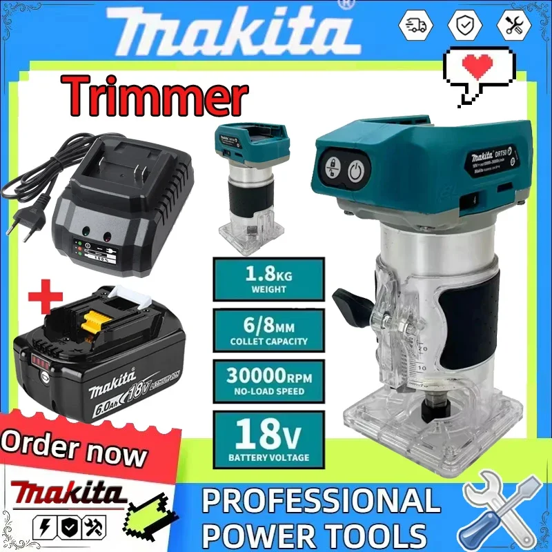 Makita DRT50 Milling Woodwork Engraving Machine Cordless Trimmer Rechargeable Trimming Machine Brushless Slotting Tool
Makita DRT50 Milling Woodwork Engraving Machine Cordless Trimmer Rechargeable Trimming Machine Brushless Slotting Tool