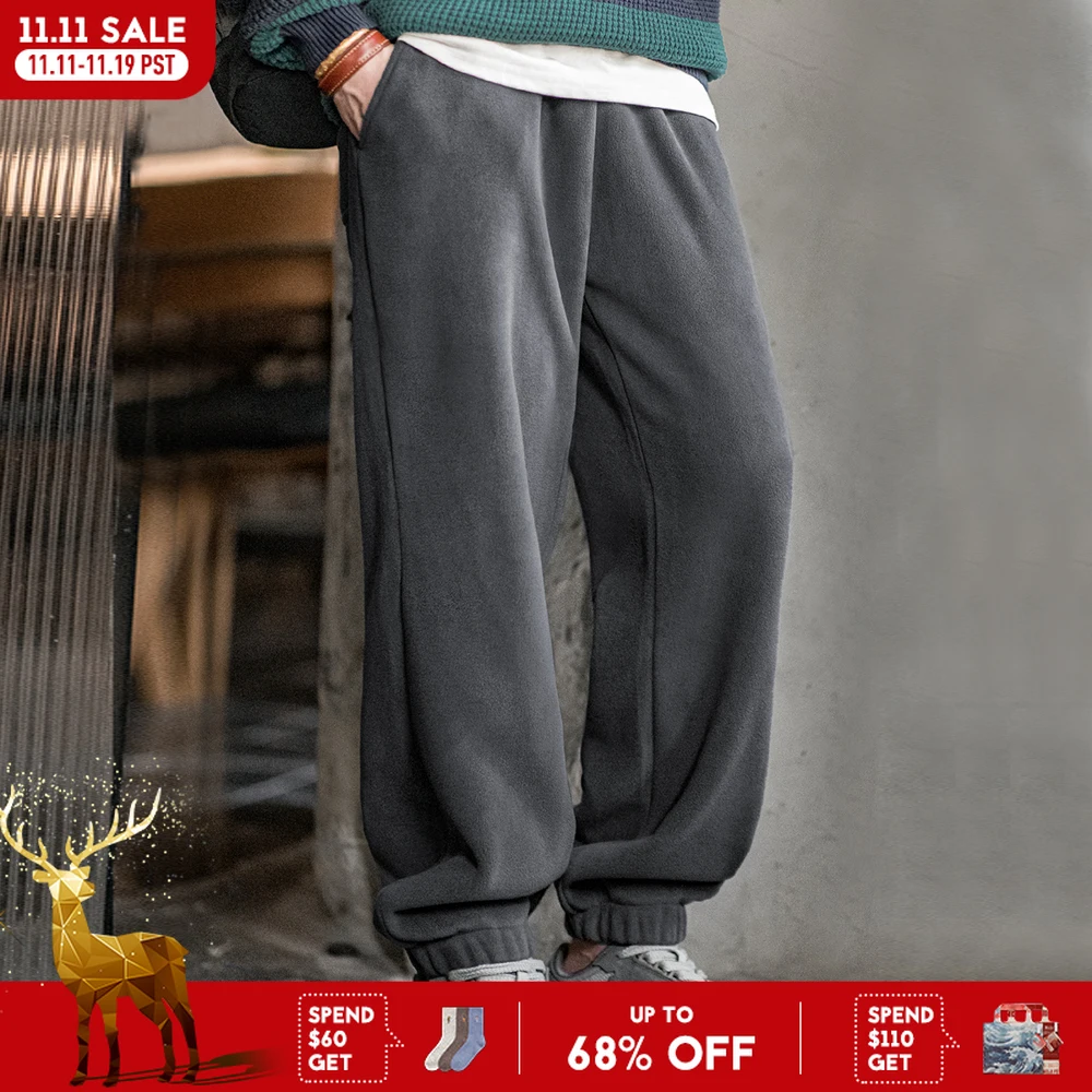 Maden Men's Casual Polar Fleece Cuffed Sweatpants Solid Color Elastic Waist Fleece-lined Pants Warm Sports Straight-leg Trousers
Maden Men's Casual Polar Fleece Cuffed Sweatpants Solid Color Elastic Waist Fleece-lined Pants Warm Sports Straight-leg Trousers