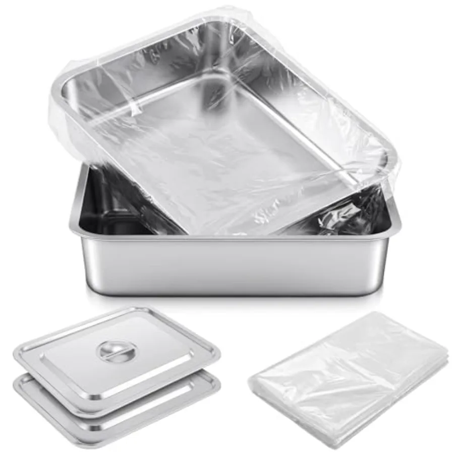 2 Pack 13 L Stainless Steel Commercial Bus Tubs with Lid and 50 Pack Plastic LDPE Meat Lug Liners Food Grade Meat Processing Tu
2 Pack 13 L Stainless Steel Commercial Bus Tubs with Lid and 50 Pack Plastic LDPE Meat Lug Liners Food Grade Meat Processing Tu