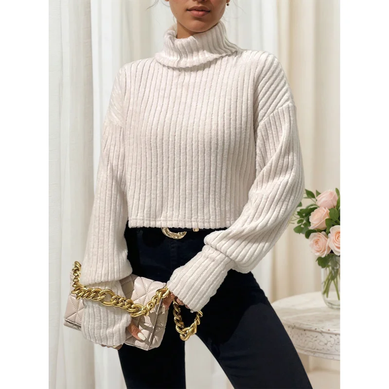 YQ1-Autumn and Winter New Solid Color Ribbed Knitted Pullover Short High Neck Base Shirt Top
YQ1-Autumn and Winter New Solid Color Ribbed Knitted Pullover Short High Neck Base Shirt Top