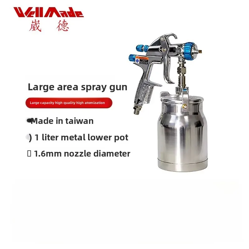 Пневматический краскопульт из Тайваня, калибр 1,6 мм, высокая степень распыления, нижний бак 1 литр, специально для мебели и автомобилей, модель Wu-1761
Пневматический краскопульт из Тайваня, калибр 1,6 мм, высокая степень распыления, нижний бак 1 литр, специально для мебели и автомобилей, модель Wu-1761