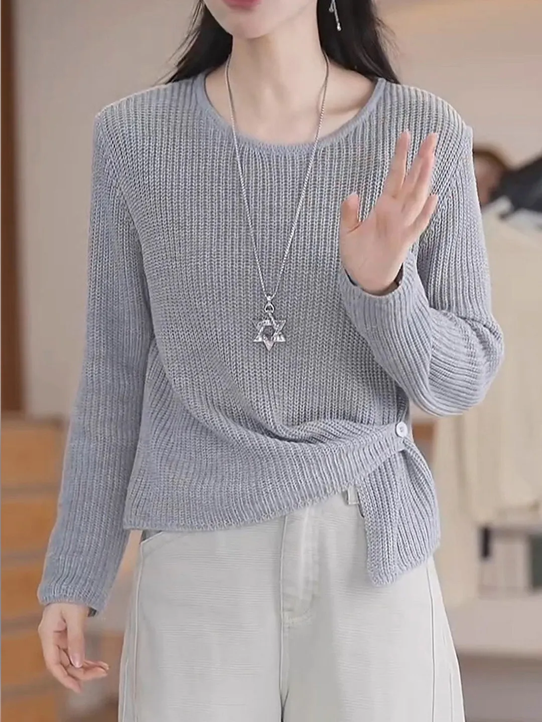 Ay Круглый вязаный свитер Ne Long Sve на боковой пуговице, женский осенне-зимний утягивающий универсальный топ больших размеров Ele
Ay Круглый вязаный свитер Ne Long Sve на боковой пуговице, женский осенне-зимний утягивающий универсальный топ больших размеров Ele