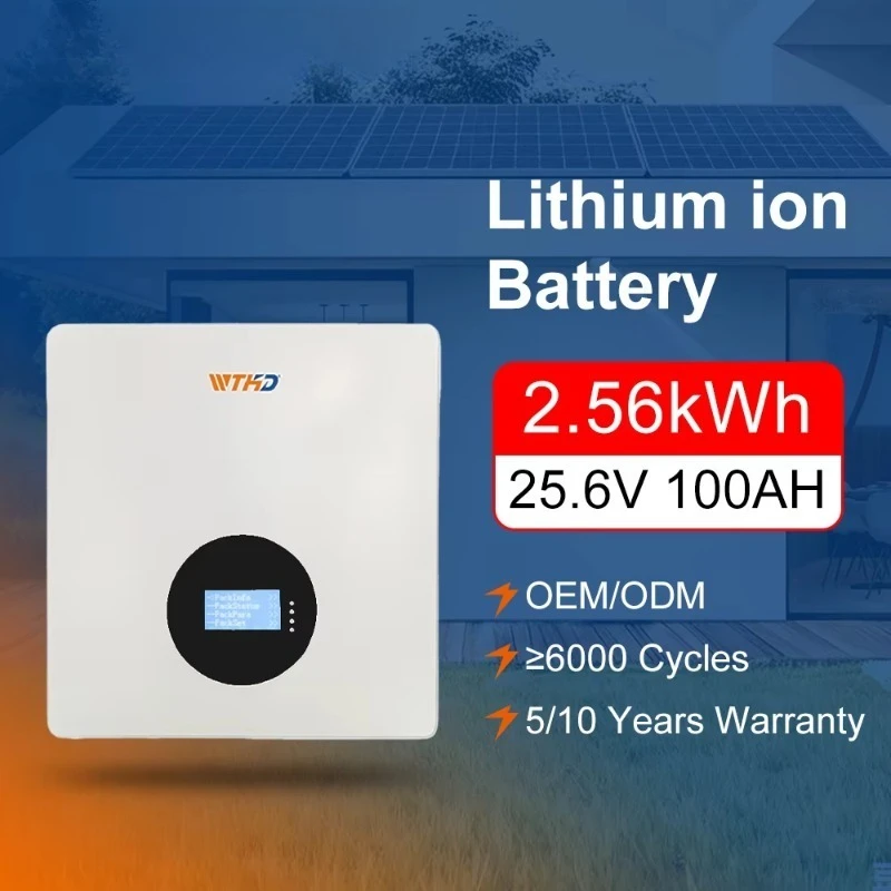 For 25.6V 100Ah 2.56kWh for LiFePO4 Lithium Ion Battery Wall-Mounted for Hybrid Grid Solar Home Energy Storage
For 25.6V 100Ah 2.56kWh for LiFePO4 Lithium Ion Battery Wall-Mounted for Hybrid Grid Solar Home Energy Storage