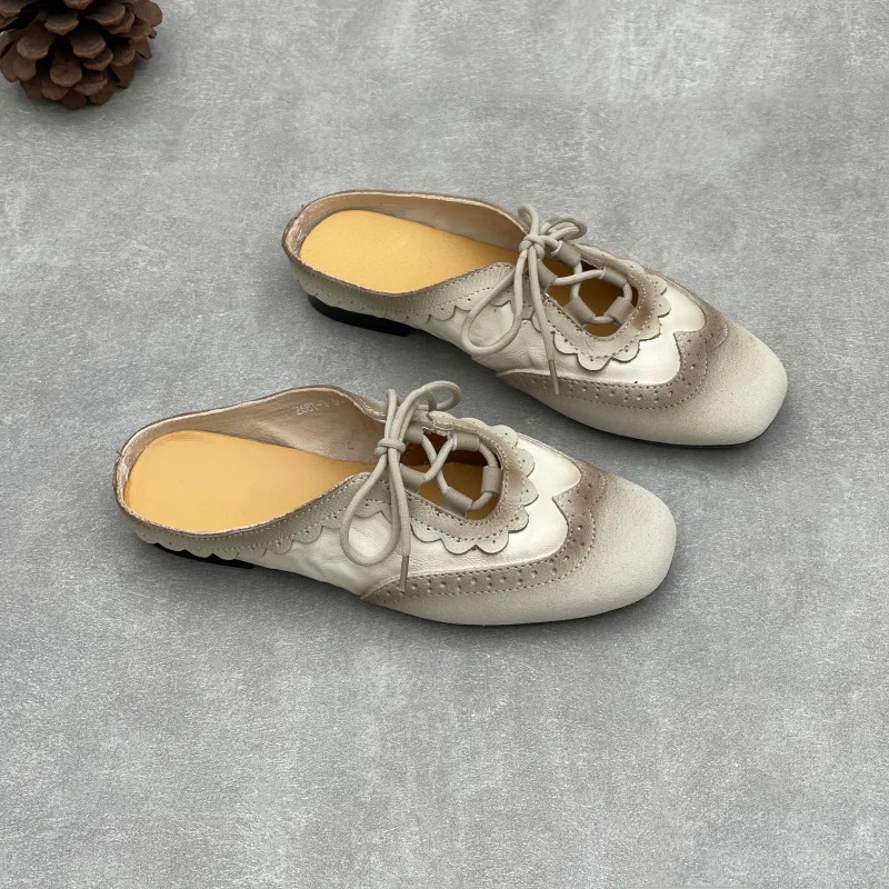 British Style Genuine Leather Closed-Toe Slippers for Women
British Style Genuine Leather Closed-Toe Slippers for Women