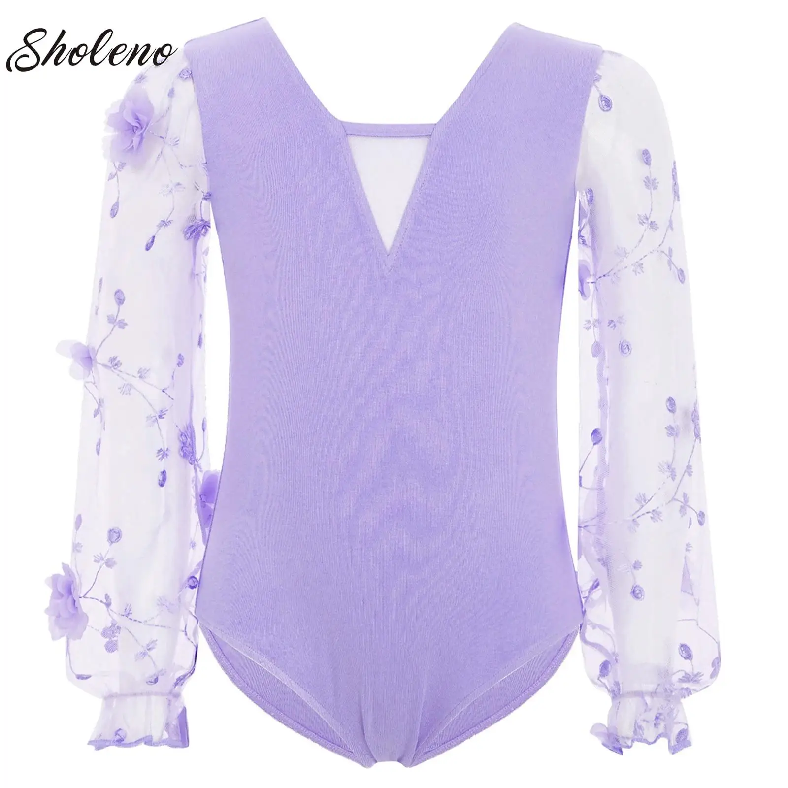 Girls Dance Tutu Leotard for Ballet Long Sleeve 3D Flowers Embroidery Cute Dance Dress Rhythmic Practice Performance Costume 
Girls Dance Tutu Leotard for Ballet Long Sleeve 3D Flowers Embroidery Cute Dance Dress Rhythmic Practice Performance Costume