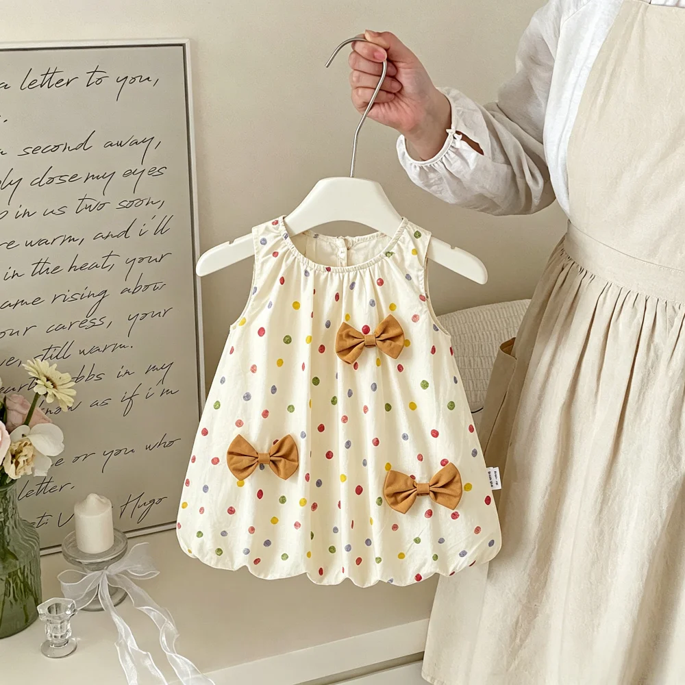 Baby Dress Summer Colorful Polka Dot Cotton Sleeveless Girls' Dress Cute Beach Princess Children's Dress Baby Girl Clothing
Baby Dress Summer Colorful Polka Dot Cotton Sleeveless Girls' Dress Cute Beach Princess Children's Dress Baby Girl Clothing 