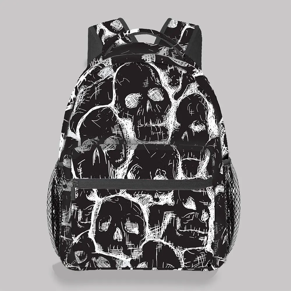 Black White Sketch Skull Print Backpack Gothic Grunge Skeleton Pattern School Bag Lightweight Casual Daypack for Punk Fans
Black White Sketch Skull Print Backpack Gothic Grunge Skeleton Pattern School Bag Lightweight Casual Daypack for Punk Fans