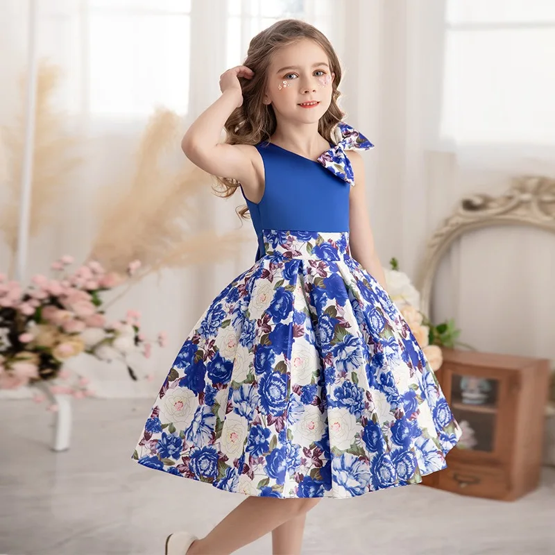 2024 Blue Ball Gown Girl's Floral Dresses Party Bow on Shoulder Vestidos 2 4 6 8 10 Years Old Kid Clothes 2-10 Years Old
2024 Blue Ball Gown Girl's Floral Dresses Party Bow on Shoulder Vestidos 2 4 6 8 10 Years Old Kid Clothes 2-10 Years Old