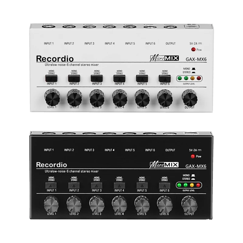 MX 6 Professional Mixer Stereo 6 Channel Mixer 5V 2A USB Power Mixers for Recording Studio Console Stage
MX 6 Professional Mixer Stereo 6 Channel Mixer 5V 2A USB Power Mixers for Recording Studio Console Stage