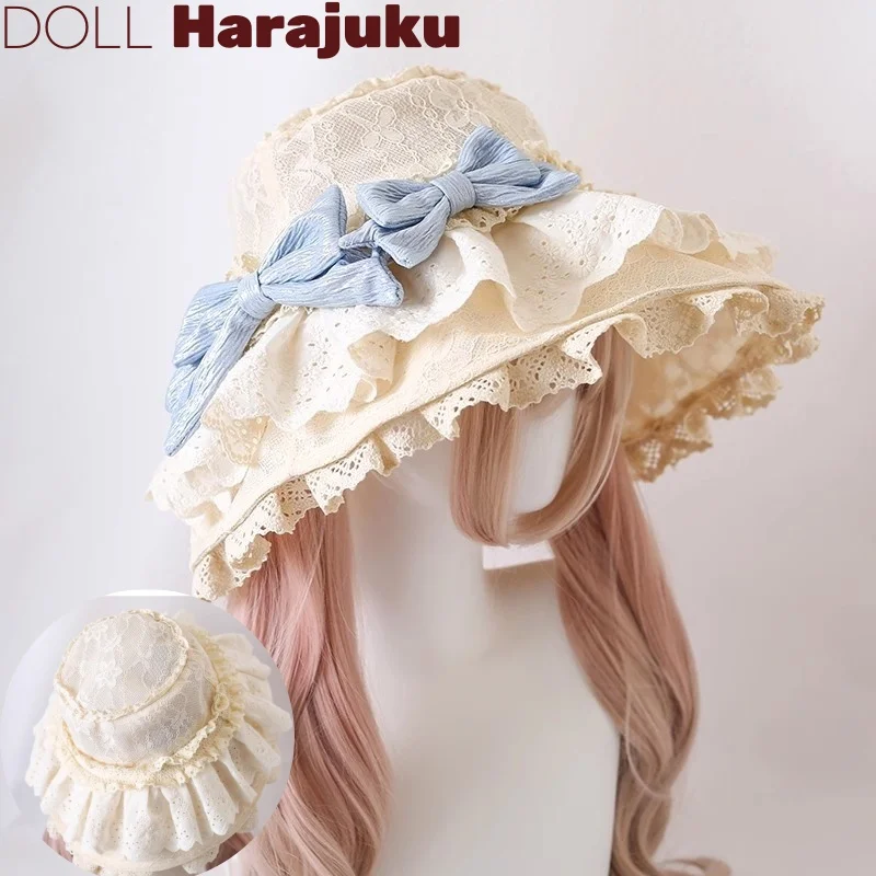 New Japanese handmade Lolita Doll Harajuku Umbrella Hat Women Fashion Gorgeous Lace Bow Sun Hat KC Sweet Parasol Shade Hat
New Japanese handmade Lolita Doll Harajuku Umbrella Hat Women Fashion Gorgeous Lace Bow Sun Hat KC Sweet Parasol Shade Hat