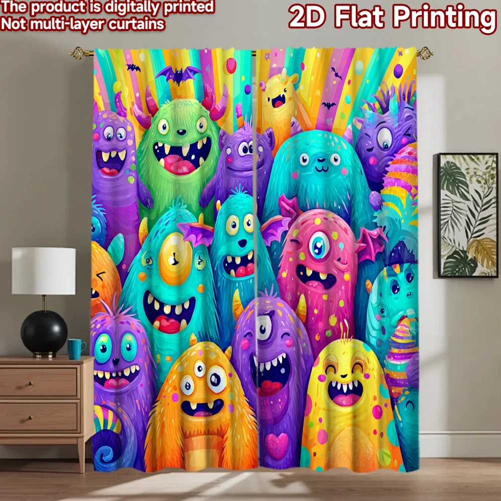 2D flat printing 2pcs Window Curtains Cute Colorful Monsters Digital Printed Polyester Drapes Festive Wall Decor Perfect for
2D flat printing 2pcs Window Curtains Cute Colorful Monsters Digital Printed Polyester Drapes Festive Wall Decor Perfect for