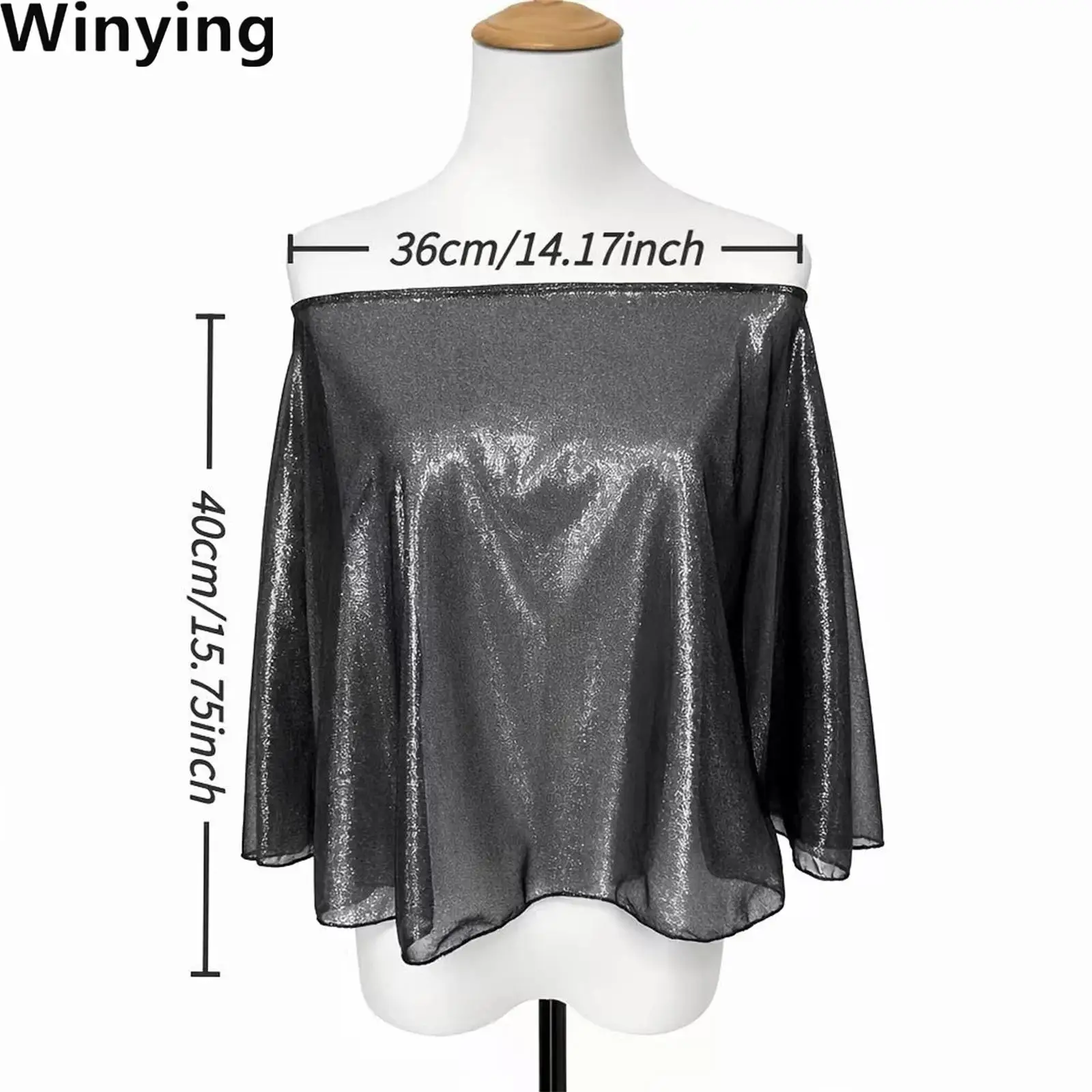 Women Shimmer Cape Bolero Metallic Glitter Mesh Lightweight Shrugs Wrap Shawls Cover-up Poncho for Dress
Women Shimmer Cape Bolero Metallic Glitter Mesh Lightweight Shrugs Wrap Shawls Cover-up Poncho for Dress