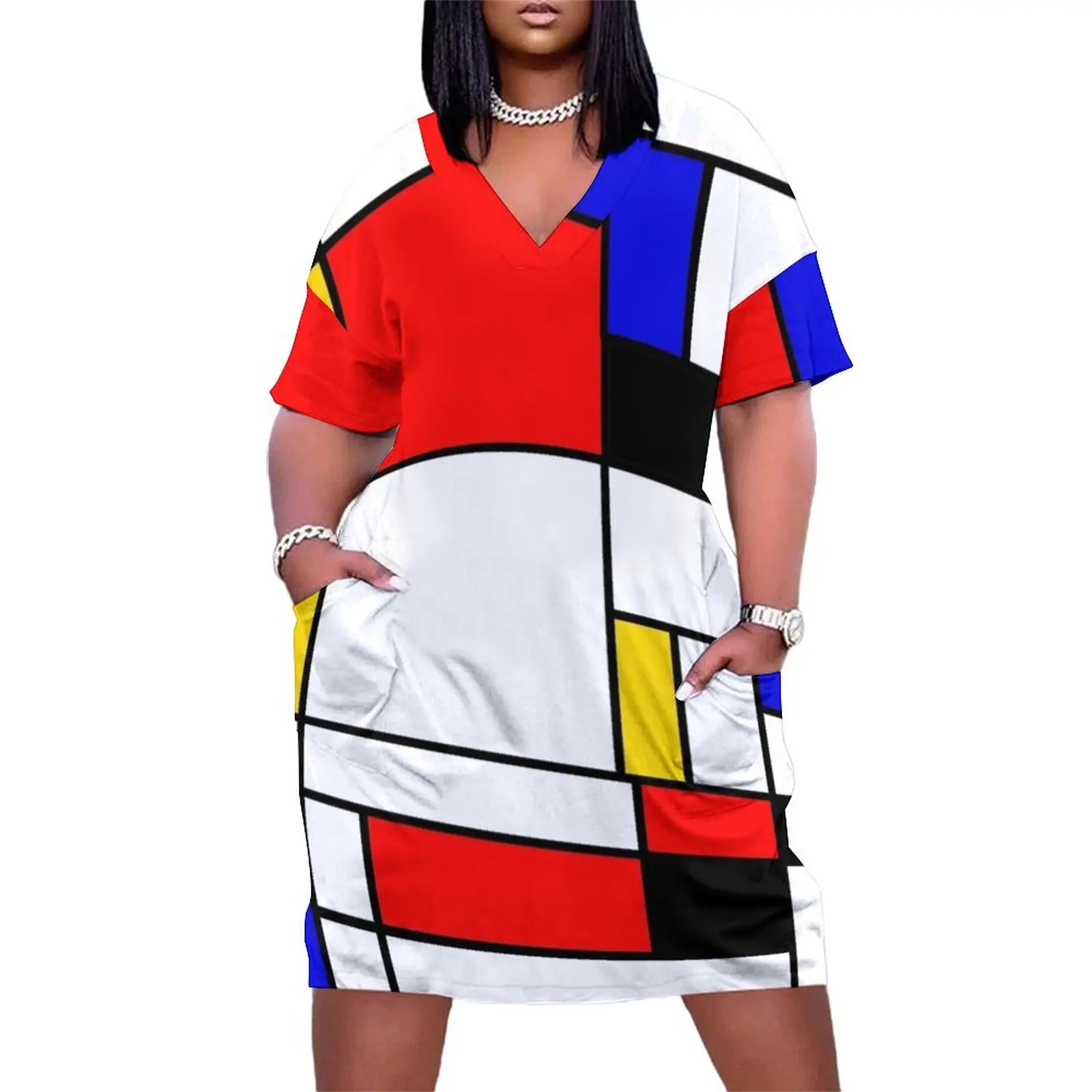 Bauhouse Mondrian Style Loose Pocket Dress Woman clothing chic and elegant woman dress luxury women's party dress evening prom
Bauhouse Mondrian Style Loose Pocket Dress Woman clothing chic and elegant woman dress luxury women's party dress evening prom