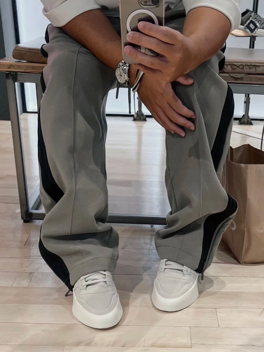 AKTERS EK совместные футболки в полоску Color Blo High Street американские повседневные брюки для мужчин и женщин модные прямые длинные брюки 
AKTERS EK совместные футболки в полоску Color Blo High Street американские повседневные брюки для мужчин и женщин модные прямые длинные брюки